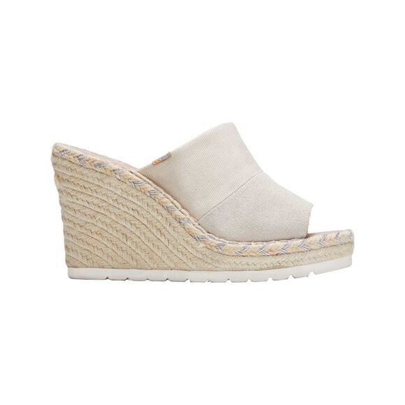 NWT TOMS Womens Beige Mule 1" Platform Monica Wedge Slip On Espadrille Shoes 11 - Picture 3 of 5